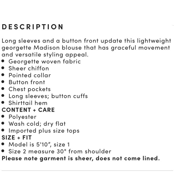 TORRID MADISON - WHITE CHIFFON CLIP DOT BUTTON FRONT BLOUSE - Picture 5 of 5